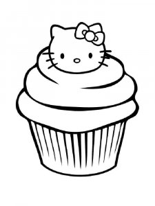Birthday Cupcake coloring page 4 - Free printable