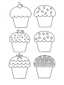 Birthday Cupcake coloring page 5 - Free printable