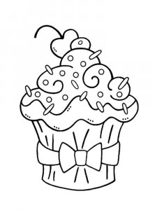 Birthday Cupcake coloring page 7 - Free printable