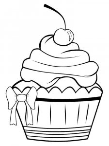 Birthday Cupcake coloring page 8 - Free printable