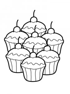 Birthday Cupcake coloring page 9 - Free printable
