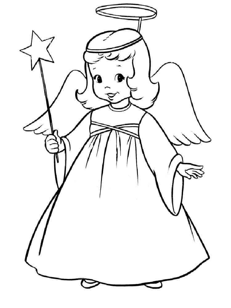 Christmas Angel coloring pages. Free Printable Christmas Angel coloring