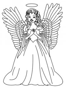 Christmas Angel coloring page 13 - Free printable