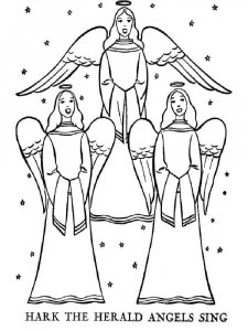 Christmas Angel coloring page 14 - Free printable