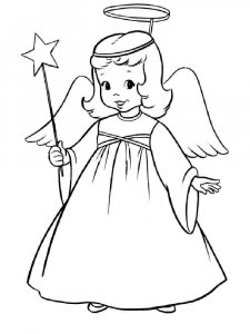 Christmas Angel coloring page 2 - Free printable