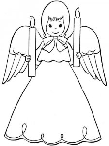 Christmas Angel coloring page 4 - Free printable