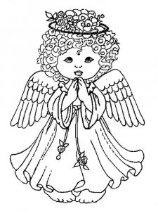 Christmas Angel coloring page 5 - Free printable