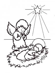 Christmas Angel coloring page 8 - Free printable