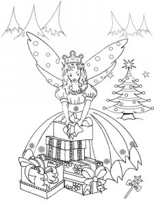 Christmas Fairy coloring page 10 - Free printable