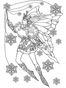 Christmas Fairy coloring page 2 - Free printable