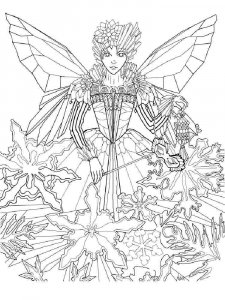 Christmas Fairy coloring page 3 - Free printable