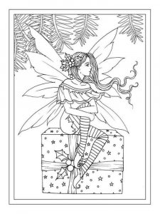 Christmas Fairy coloring page 5 - Free printable