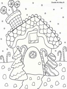 Christmas Gingerbread coloring page 1 - Free printable