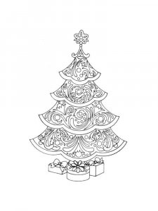 Christmas Tree coloring page 14 - Free printable