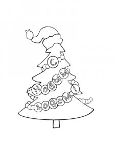 Christmas Tree coloring page 22 - Free printable