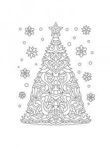 Christmas Tree coloring page 3 - Free printable