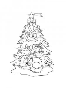 Christmas Tree coloring page 4 - Free printable