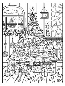Christmas Tree coloring page 6 - Free printable