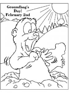 Groundhog day coloring page 1 - Free printable