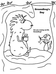 Groundhog day coloring page 3 - Free printable
