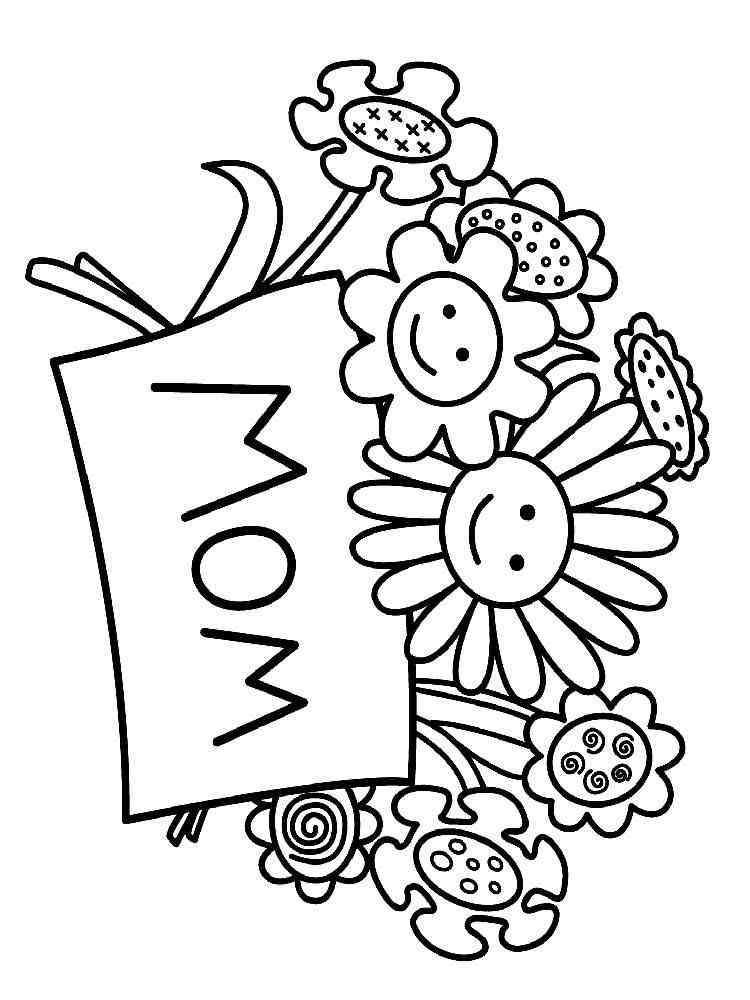 Happy Birthday Mom coloring pages. Free Printable Happy Birthday Mom