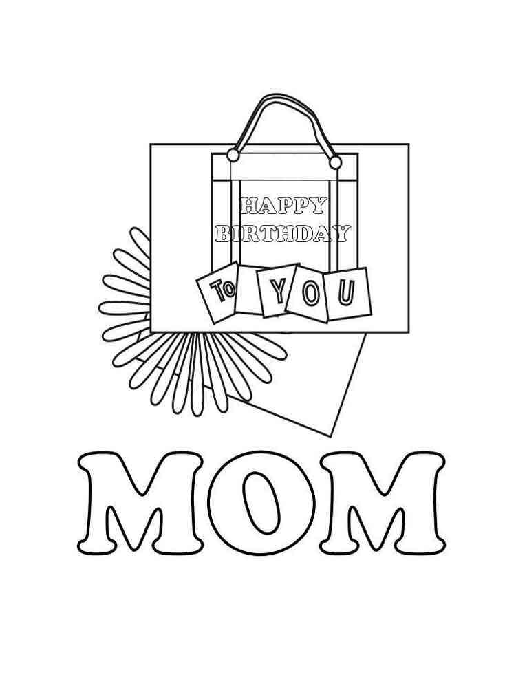Happy Birthday Mom coloring pages. Free Printable Happy ...