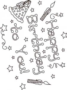 Happy Birthday coloring page 16 - Free printable