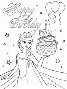 Happy Birthday coloring page 2 - Free printable