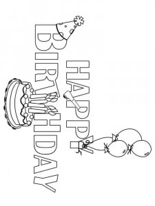 Happy Birthday coloring page 6 - Free printable