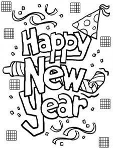 Happy New Year coloring page 11 - Free printable