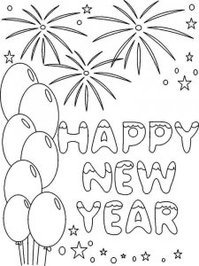 Happy New Year coloring page 15 - Free printable