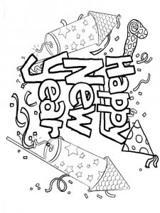 Happy New Year coloring page 16 - Free printable
