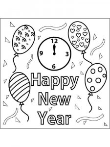 Happy New Year coloring page 17 - Free printable