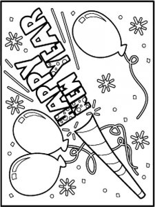 Happy New Year coloring page 18 - Free printable