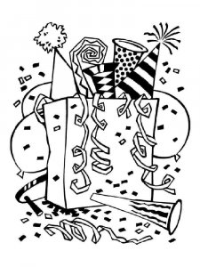 Happy New Year coloring page 3 - Free printable