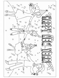 Happy New Year coloring page 6 - Free printable
