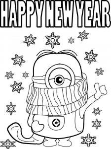 Happy New Year coloring page 7 - Free printable