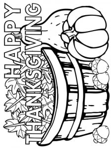 Happy Thanksgiving coloring page 1 - Free printable