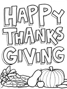 Happy Thanksgiving coloring page 10 - Free printable