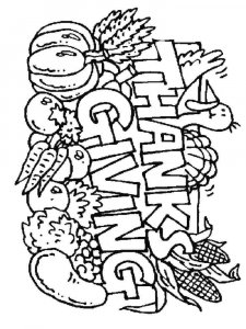 Happy Thanksgiving coloring page 2 - Free printable