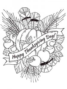Happy Thanksgiving coloring page 4 - Free printable