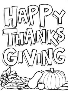 Happy Thanksgiving coloring page 5 - Free printable
