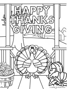 Happy Thanksgiving coloring page 7 - Free printable