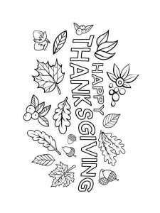 Happy Thanksgiving coloring page 9 - Free printable