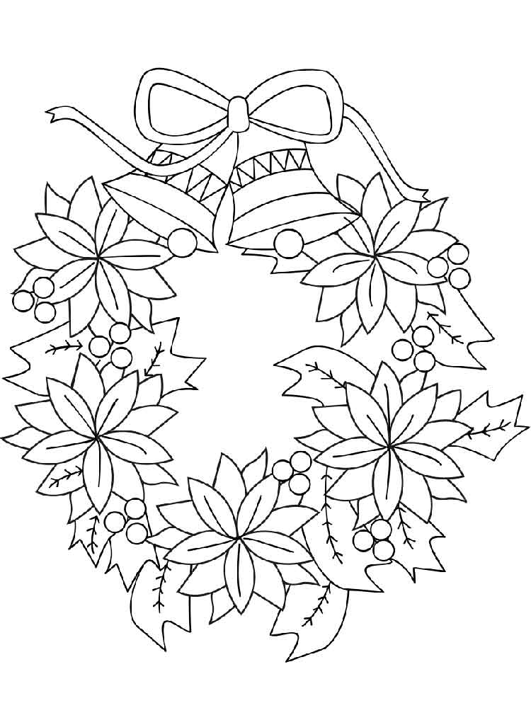 Wreath Coloring Pages Free Printable Wreath Coloring Pages 