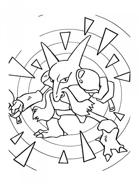 Pokemon Alakazam Coloring Pages Free Printable