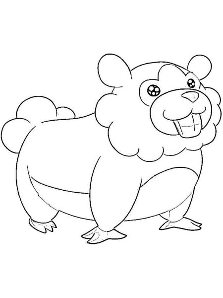 Pokemon Bidoof Coloring Pages Free Printable