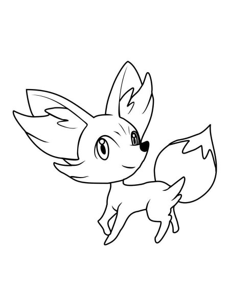 Fennekin Pokemon Coloring Pages Free Printable