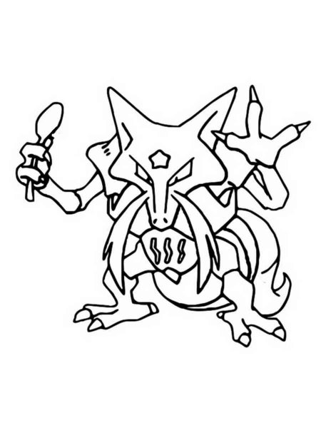 Pokemon Kadabra Coloring Pages Free Printable