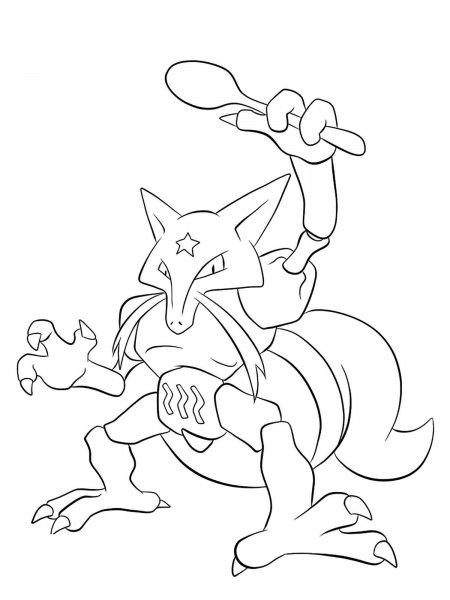 Pokemon Kadabra Coloring Pages Free Printable